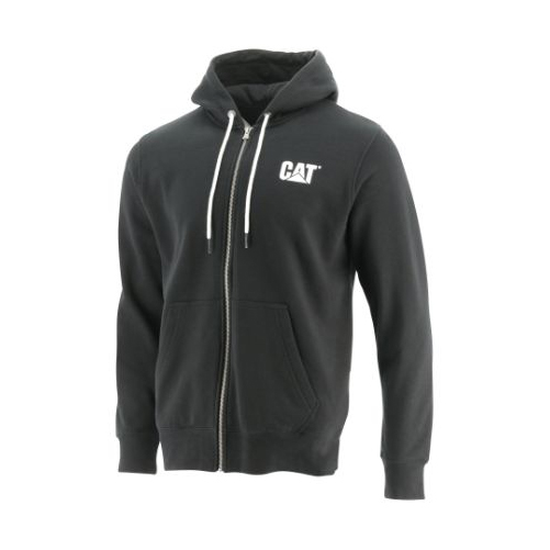 Caterpillar Clothing South Africa - Cat Men's Foundation Fz Dm Hooded Sweatshirt Hoodies Black WI5791603